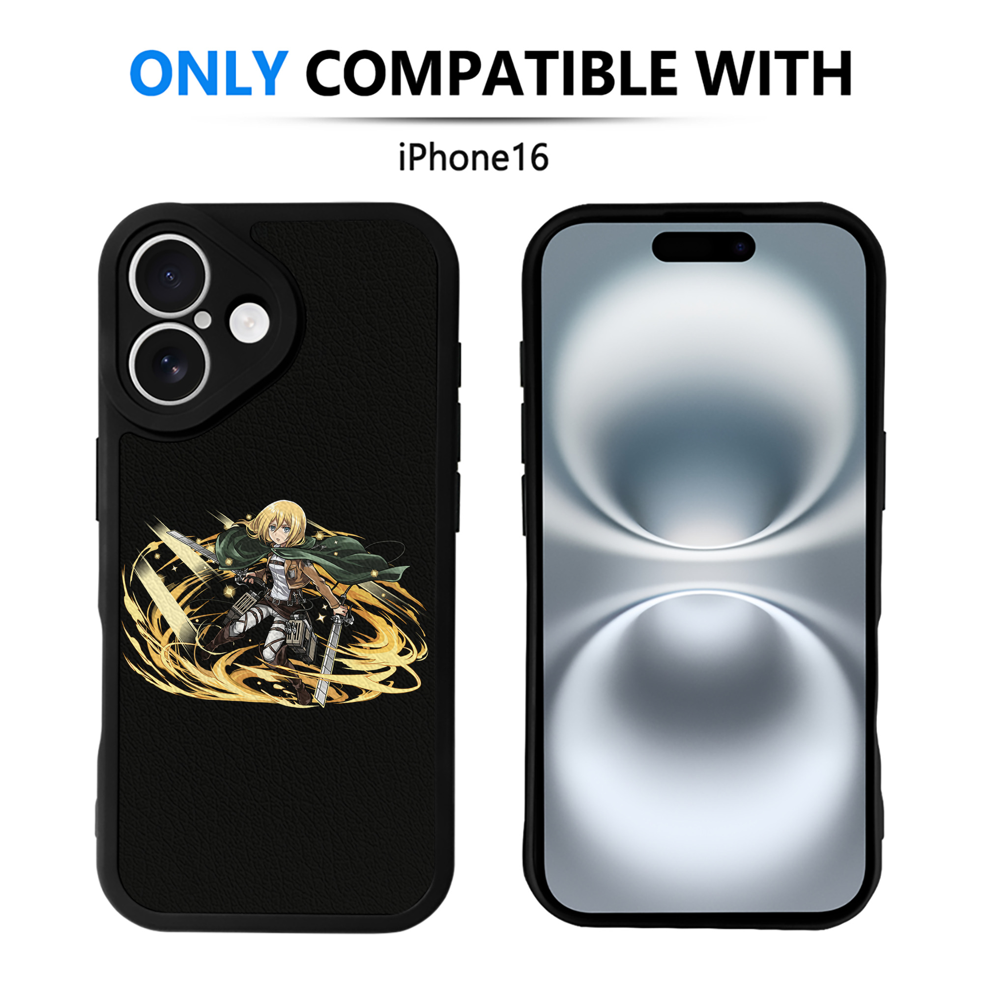 （画像用） 進撃の巨人 クリスタ·レンズ Attack on Titan Christa Lenz 【iPhone 16シリーズ対応】シリコンスマホケース（レザー調） 材質：シリコン